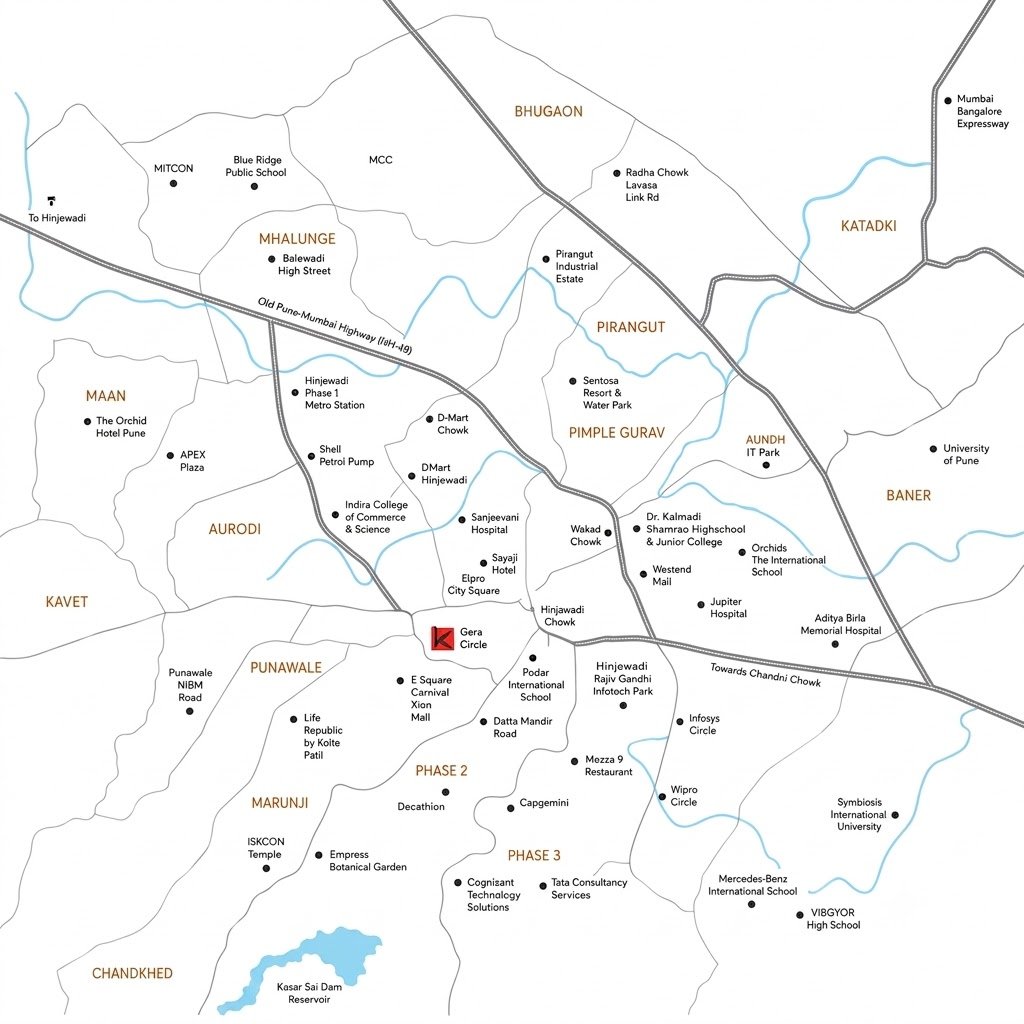 Pride World City Pune Location